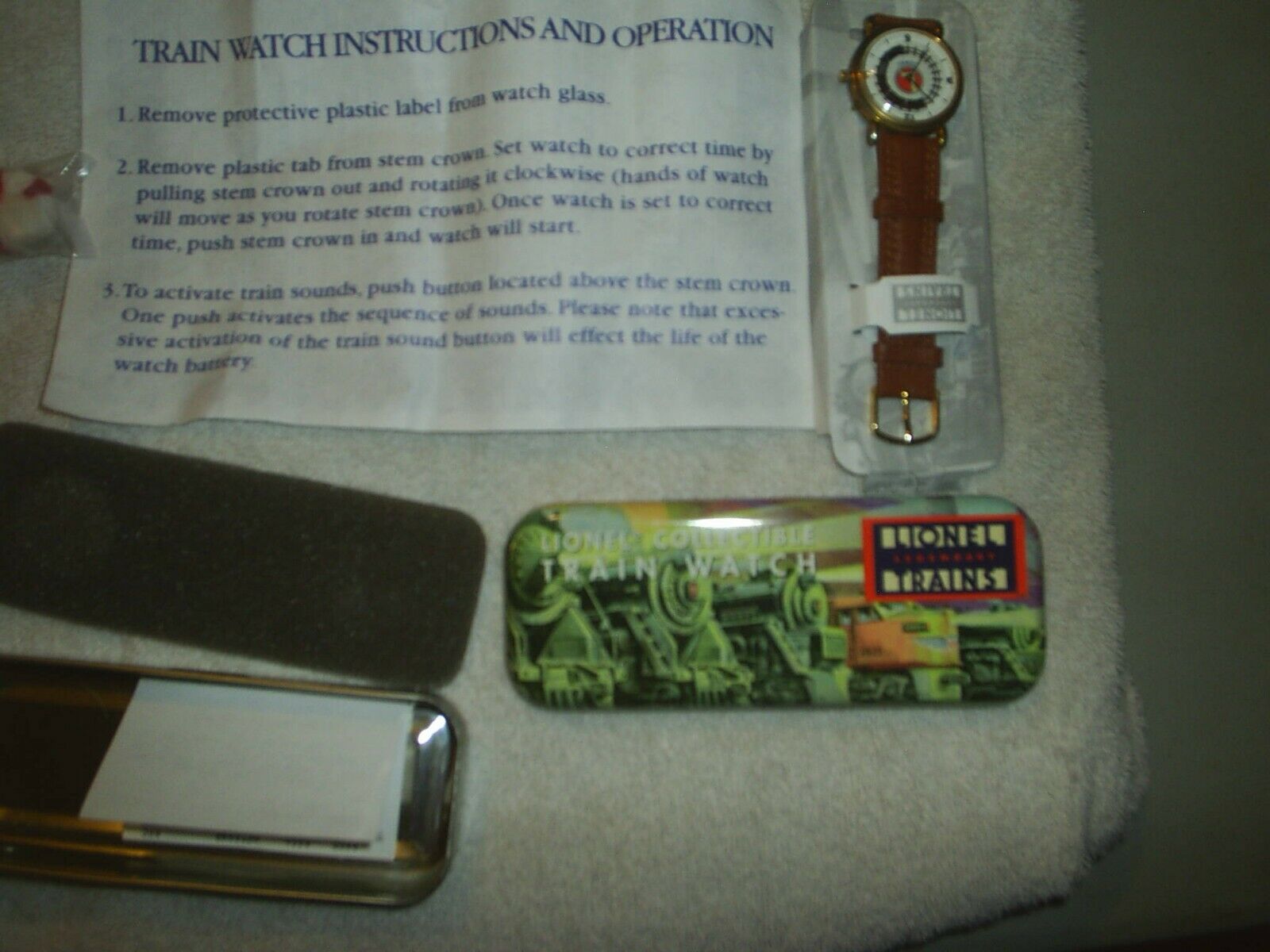 Trian Watch Lionel Vintage Train Watch With Instructions Inside Tin | #17360153