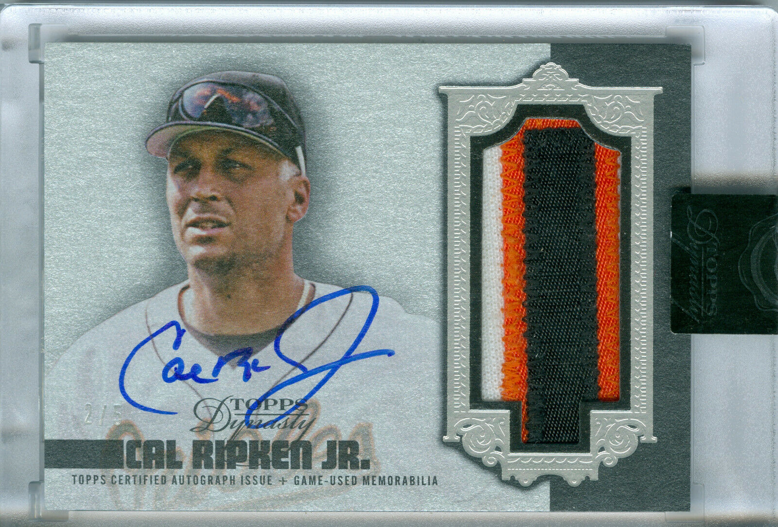 CAL RIPKEN JR 2018 TOPPS DYNASTY AUTOGRAPH PATCH SILVER 2/5 ORIOLES ...